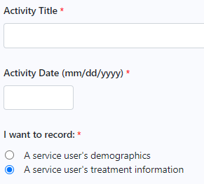 record service user's treatment information