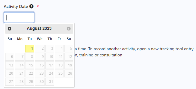 activity date dropdown