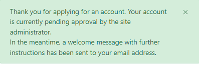 account request confirmation