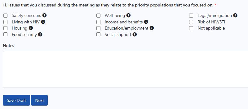 issues discussed during meeting selection