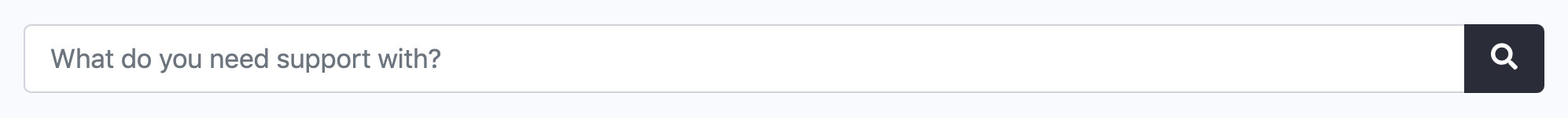 screenshot of support page search bar